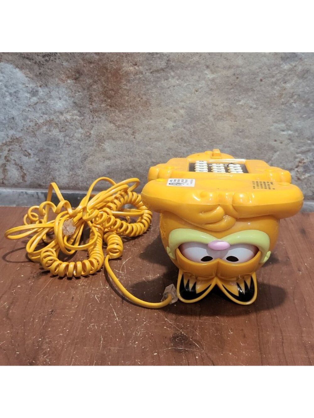 Vintage Telemania Garfield Novelty Landline Telephone Push Button Dialing Coiled - Picture 3 of 12